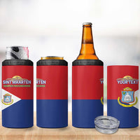 Personalized Sint Maarten Flag day 4 in 1 Can Cooler Tumbler Semper progrediens Flag Style