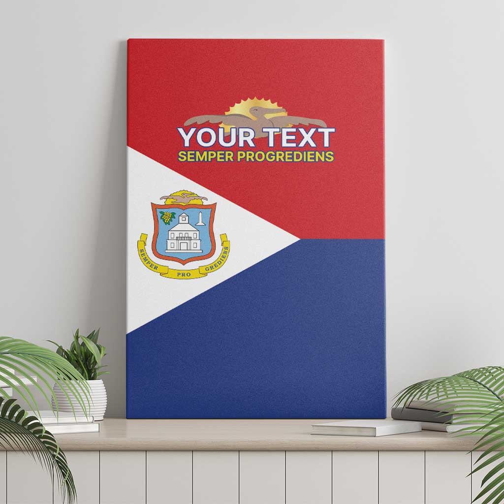 Personalized Sint Maarten Flag day Canvas Wall Art Semper progrediens Flag Style