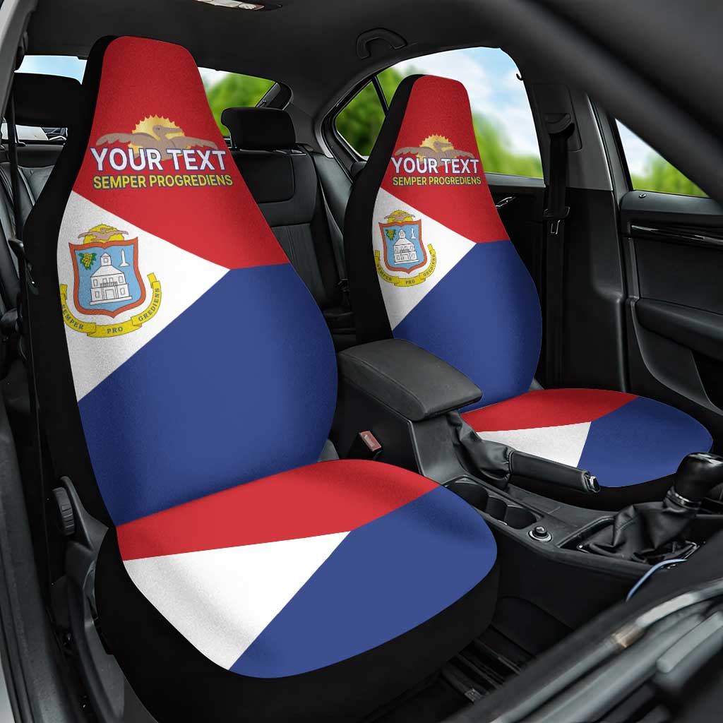Personalized Sint Maarten Flag day Car Seat Cover Semper progrediens Flag Style