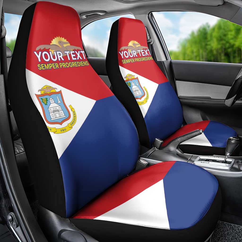 Personalized Sint Maarten Flag day Car Seat Cover Semper progrediens Flag Style