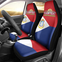Personalized Sint Maarten Flag day Car Seat Cover Semper progrediens Flag Style