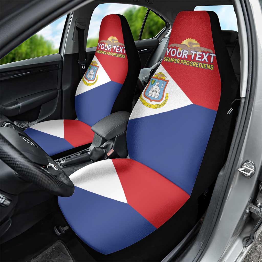 Personalized Sint Maarten Flag day Car Seat Cover Semper progrediens Flag Style