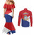 Personalized Sint Maarten Flag day Couples Matching Mermaid Dress and Long Sleeve Button Shirt Semper progrediens Flag Style
