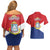 Personalized Sint Maarten Flag day Couples Matching Off Shoulder Short Dress and Hawaiian Shirt Semper progrediens Flag Style