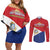 Personalized Sint Maarten Flag day Couples Matching Off Shoulder Short Dress and Long Sleeve Button Shirt Semper progrediens Flag Style