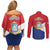 Personalized Sint Maarten Flag day Couples Matching Off Shoulder Short Dress and Long Sleeve Button Shirt Semper progrediens Flag Style