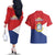 Personalized Sint Maarten Flag day Couples Matching Off The Shoulder Long Sleeve Dress and Hawaiian Shirt Semper progrediens Flag Style