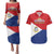 Personalized Sint Maarten Flag day Couples Matching Puletasi and Hawaiian Shirt Semper progrediens Flag Style