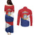 Personalized Sint Maarten Flag day Couples Matching Puletasi and Long Sleeve Button Shirt Semper progrediens Flag Style