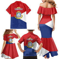 Personalized Sint Maarten Flag day Family Matching Mermaid Dress and Hawaiian Shirt Semper progrediens Flag Style