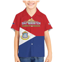 Personalized Sint Maarten Flag day Family Matching Mermaid Dress and Hawaiian Shirt Semper progrediens Flag Style