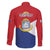 Personalized Sint Maarten Flag day Family Matching Off The Shoulder Long Sleeve Dress and Hawaiian Shirt Semper progrediens Flag Style