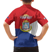 Personalized Sint Maarten Flag day Family Matching Off Shoulder Short Dress and Hawaiian Shirt Semper progrediens Flag Style