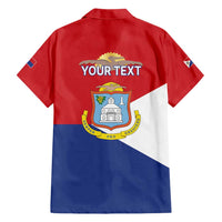 Personalized Sint Maarten Flag day Family Matching Short Sleeve Bodycon Dress and Hawaiian Shirt Semper progrediens Flag Style