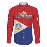 Personalized Sint Maarten Flag day Family Matching Short Sleeve Bodycon Dress and Hawaiian Shirt Semper progrediens Flag Style