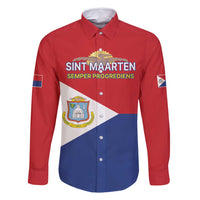 Personalized Sint Maarten Flag day Family Matching Summer Maxi Dress and Hawaiian Shirt Semper progrediens Flag Style