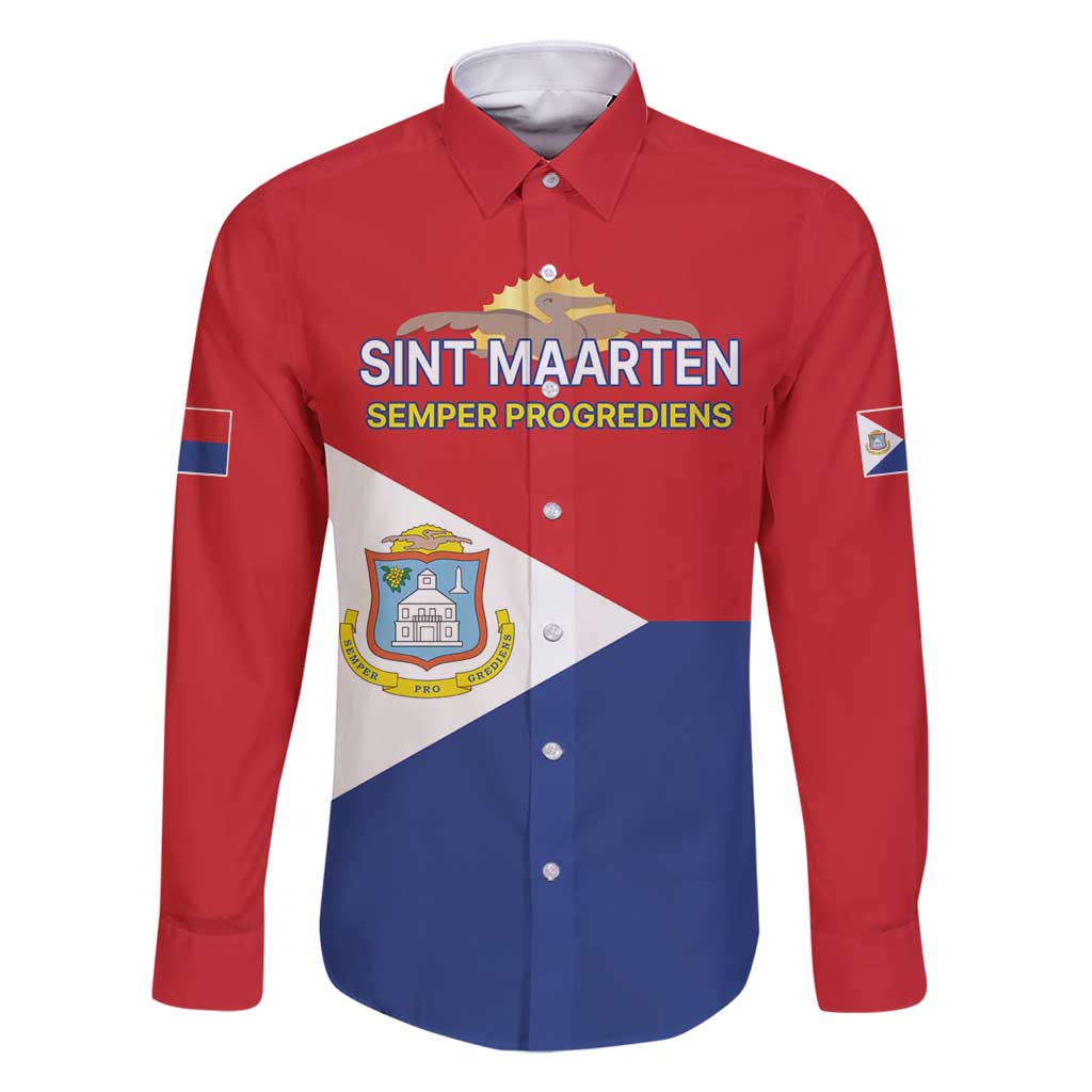 Personalized Sint Maarten Flag day Family Matching Tank Maxi Dress and Hawaiian Shirt Semper progrediens Flag Style