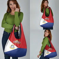 Personalized Sint Maarten Flag day Grocery Bag Semper progrediens Flag Style