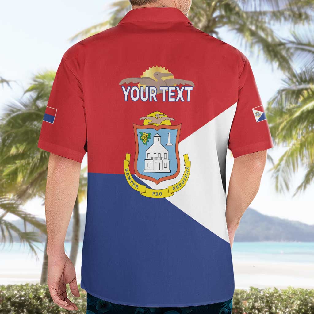 Personalized Sint Maarten Flag day Hawaiian Shirt Semper progrediens Flag Style