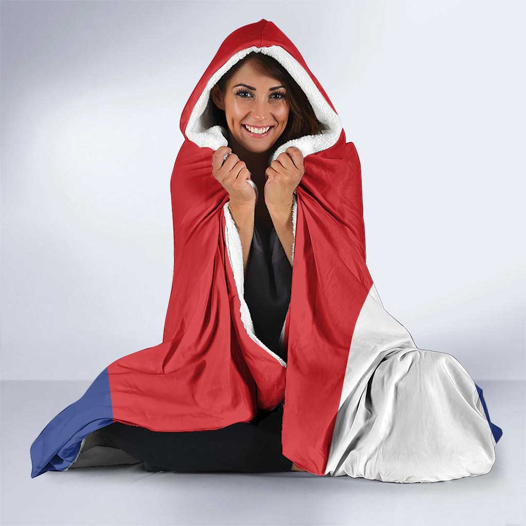 Personalized Sint Maarten Flag day Hooded Blanket Semper progrediens Flag Style