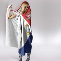 Personalized Sint Maarten Flag day Hooded Blanket Semper progrediens Flag Style