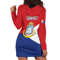 Personalized Sint Maarten Flag day Hoodie Dress Semper progrediens Flag Style