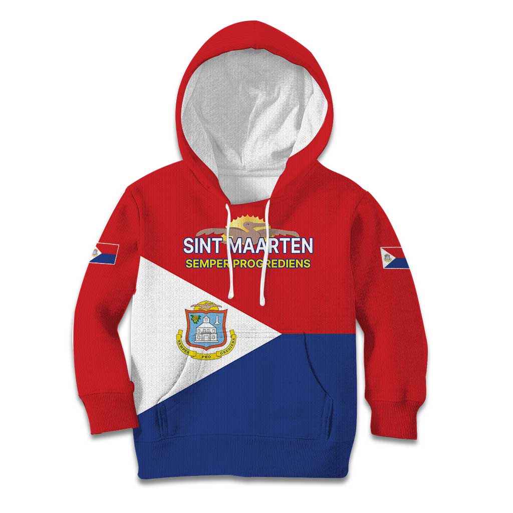 Personalized Sint Maarten Flag day Kid Hoodie Semper progrediens Flag Style