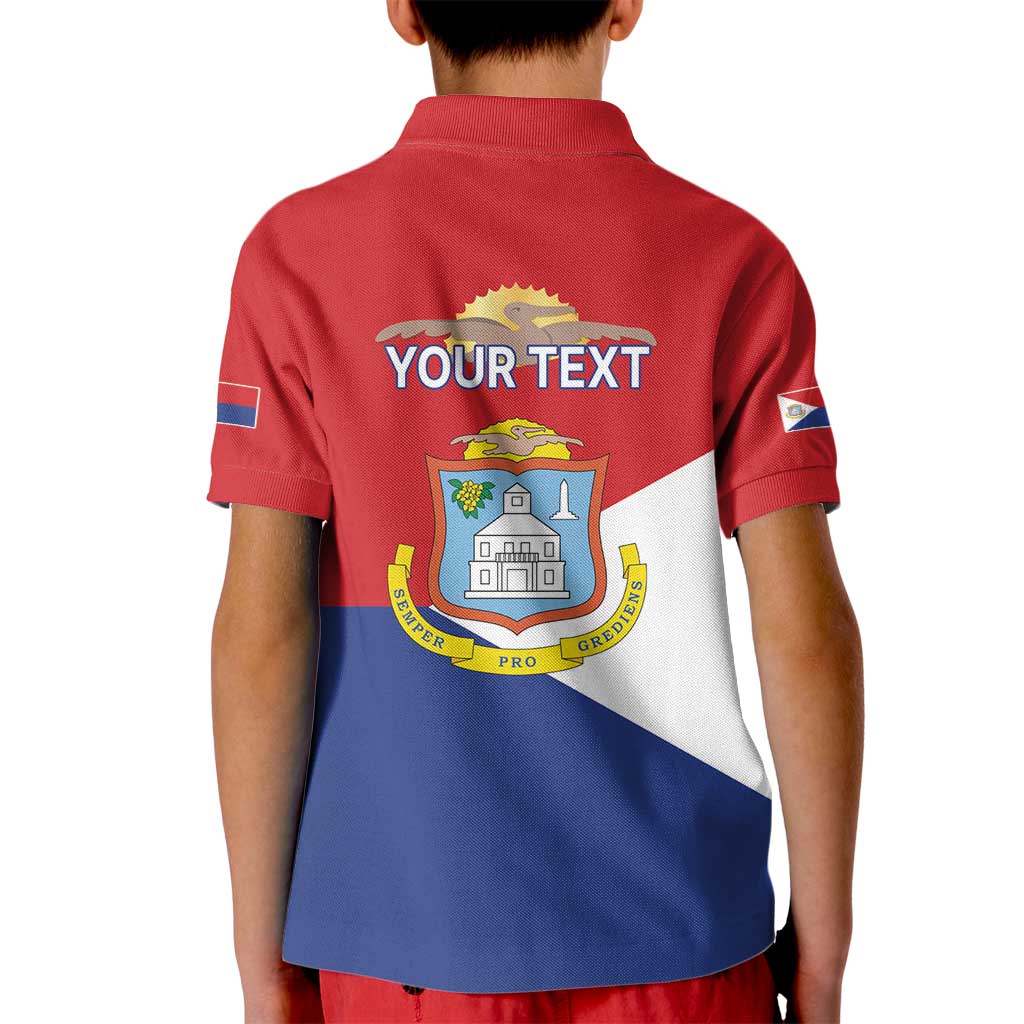 Personalized Sint Maarten Flag day Kid Polo Shirt Semper progrediens Flag Style