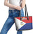 Personalized Sint Maarten Flag day Leather Tote Bag Semper progrediens Flag Style