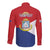 Personalized Sint Maarten Flag day Long Sleeve Button Shirt Semper progrediens Flag Style