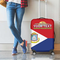 Personalized Sint Maarten Flag day Luggage Cover Semper progrediens Flag Style