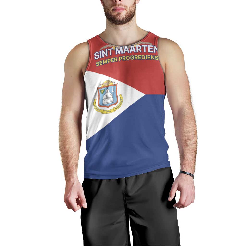 Personalized Sint Maarten Flag day Men Tank Top Semper progrediens Flag Style