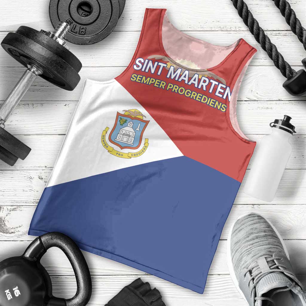 Personalized Sint Maarten Flag day Men Tank Top Semper progrediens Flag Style