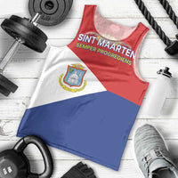 Personalized Sint Maarten Flag day Men Tank Top Semper progrediens Flag Style