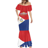 Personalized Sint Maarten Flag day Mermaid Dress Semper progrediens Flag Style