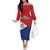 Personalized Sint Maarten Flag day Off The Shoulder Long Sleeve Dress Semper progrediens Flag Style