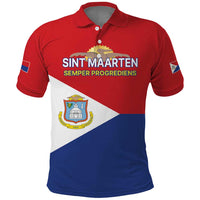 Personalized Sint Maarten Flag day Polo Shirt Semper progrediens Flag Style
