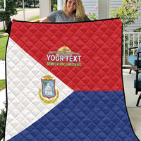 Personalized Sint Maarten Flag day Quilt Semper progrediens Flag Style