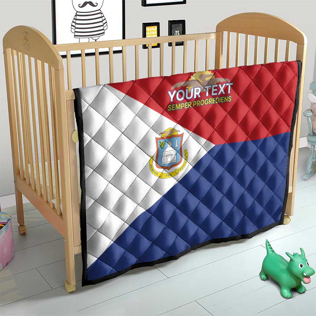 Personalized Sint Maarten Flag day Quilt Semper progrediens Flag Style