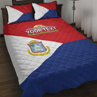 Personalized Sint Maarten Flag day Quilt Bed Set Semper progrediens Flag Style