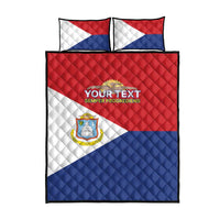 Personalized Sint Maarten Flag day Quilt Bed Set Semper progrediens Flag Style