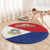Personalized Sint Maarten Flag day Round Carpet Semper progrediens Flag Style