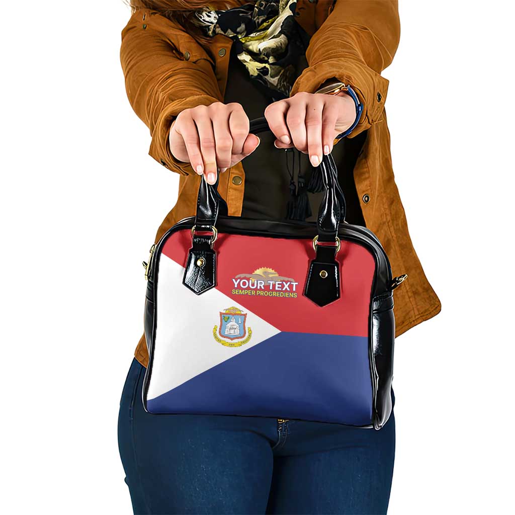 Personalized Sint Maarten Flag day Shoulder Handbag Semper progrediens Flag Style