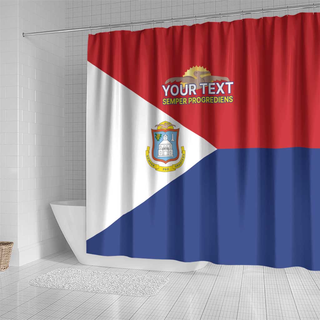 Personalized Sint Maarten Flag day Shower Curtain Semper progrediens Flag Style
