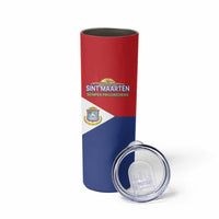 Personalized Sint Maarten Flag day Skinny Tumbler Semper progrediens Flag Style