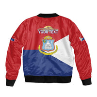Personalized Sint Maarten Flag day Sleeve Zip Bomber Jacket Semper progrediens Flag Style