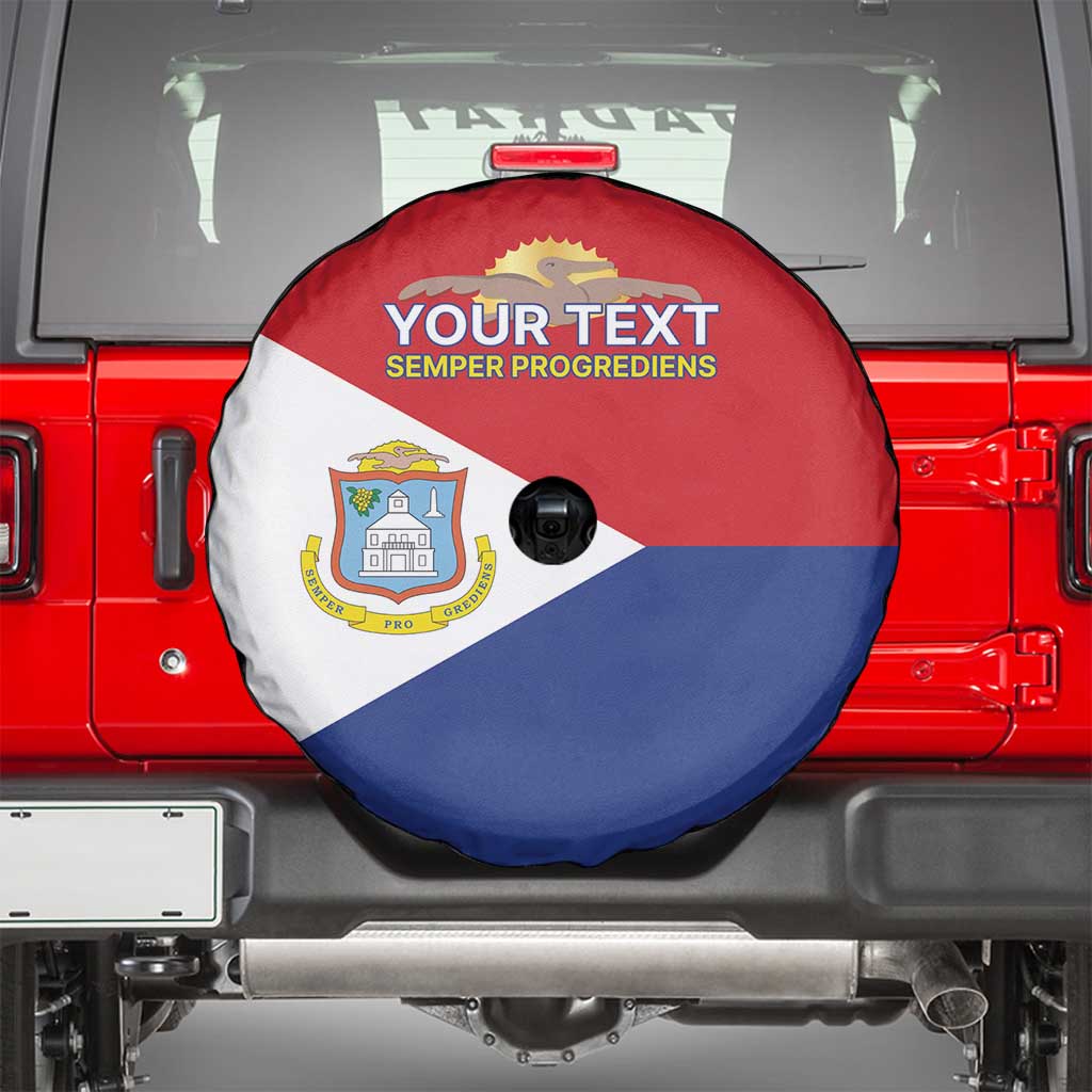 Personalized Sint Maarten Flag day Spare Tire Cover Semper progrediens Flag Style