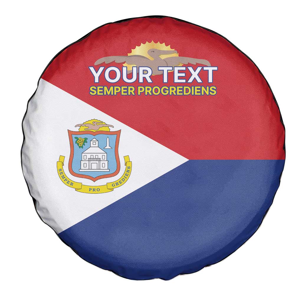 Personalized Sint Maarten Flag day Spare Tire Cover Semper progrediens Flag Style