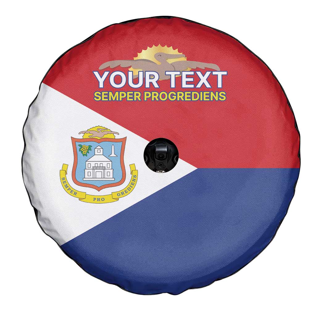 Personalized Sint Maarten Flag day Spare Tire Cover Semper progrediens Flag Style