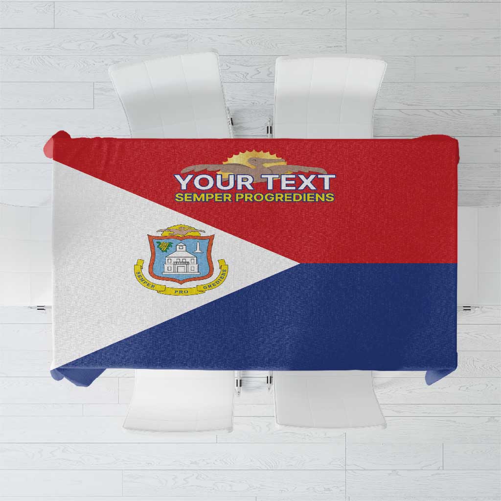 Personalized Sint Maarten Flag day Tablecloth Semper progrediens Flag Style